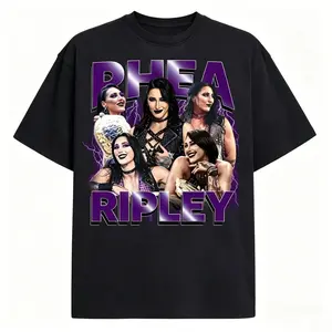 💥 Rhea Ripley WrestleMania Graphic Tee – WWE Wrestling Sweatshirt for Men & Women, Soft Cotton Fan Shirt, Retro Wrestling Apparel, Oversized Casual Streetwear, Perfect Gift for Him, Unisex Short Sleeve, Trending WWE Fan Tee