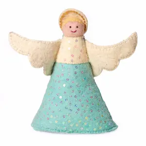 Angel Christmas Tree Topper in Blue