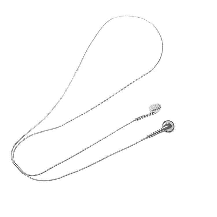 Silver Wired Headphones Necklace - For Men And Women