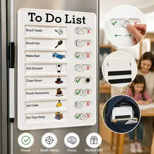 1pc Home Daily Planner. Sliding Task Tracker for Daily Chores Management with Sliding Knob Responsibility Chart, Visual Schedule for Household Tasks. Portable Daily To-Do List Suitable for Home, Office, And Travel