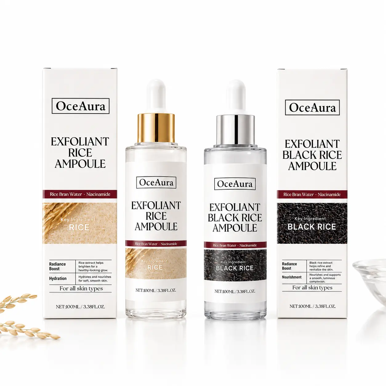 Peel Shot Glow Rice Ampoule Duo - Serums for Brightening,Exfoliating,and Moisturizing - Suitable for All Skin Types dealsforyoudays Hyaluronic Acid Pore Minimizing & Deep Moisture - Day & Night 2-Pack for Sensitive Skin, Daily white exfoliant