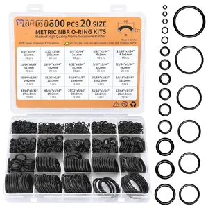 500 count 20 Sizes O Ring Kit,Rubber O-Ring Assortment Kit, Rubber Washers  Washer Gasket Rings Set for Plumbing Various  Auto  Repair, Air or Gas Sealing Connections Resist