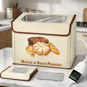 Bread Proofing Box with 3-Sided Heating, Electric Dough Proofer 68-131?F Temp Control & 99H Timer, Foldable Sourdough Proofer for Pizza Dough & Fermentation, Large Capacity with Metal Rack