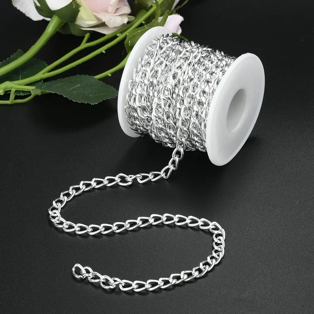 Diy5 Meter Multicolor Aluminum Chain, Ideal for Jewelry Making, Box Packaging, Waist Chains, Handmade DIY Accessories Material Kit, Chain Detail, Jewelry Making Supplies