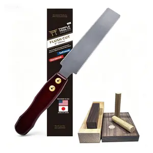 Double Edge Flush Cut Saw - 6 Inch Japanese Pull Saw for Flush Cutting Dowels, Pegs, Wedges - Precision Woodworking Hand Tool for Hardwood Softwood - Dual Edge Fine & Coarse Teeth, No Splitting