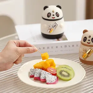 New Panda Cat Toothpick Holder, Creative Automatic Pop-Up Cartoon Design, Durable Plastic, Perfect Christmas Gift, Home Use Toothpick Dispenser