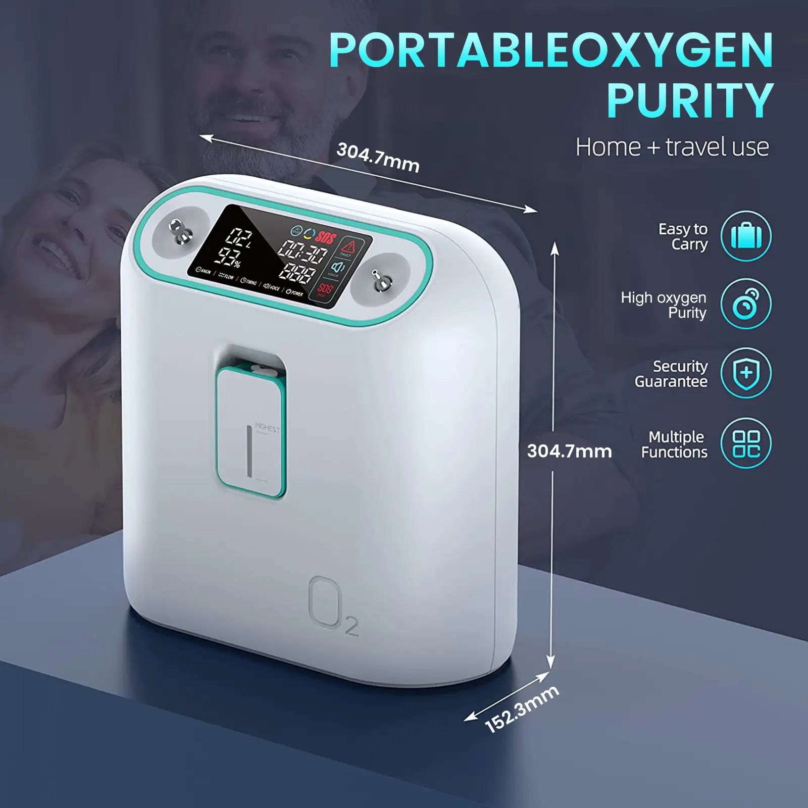 酸素発生器 Small Household Oxygen Generator① Ziqing Portable Oxygen Generator 1-8L Adjustable Flow O2 System 93