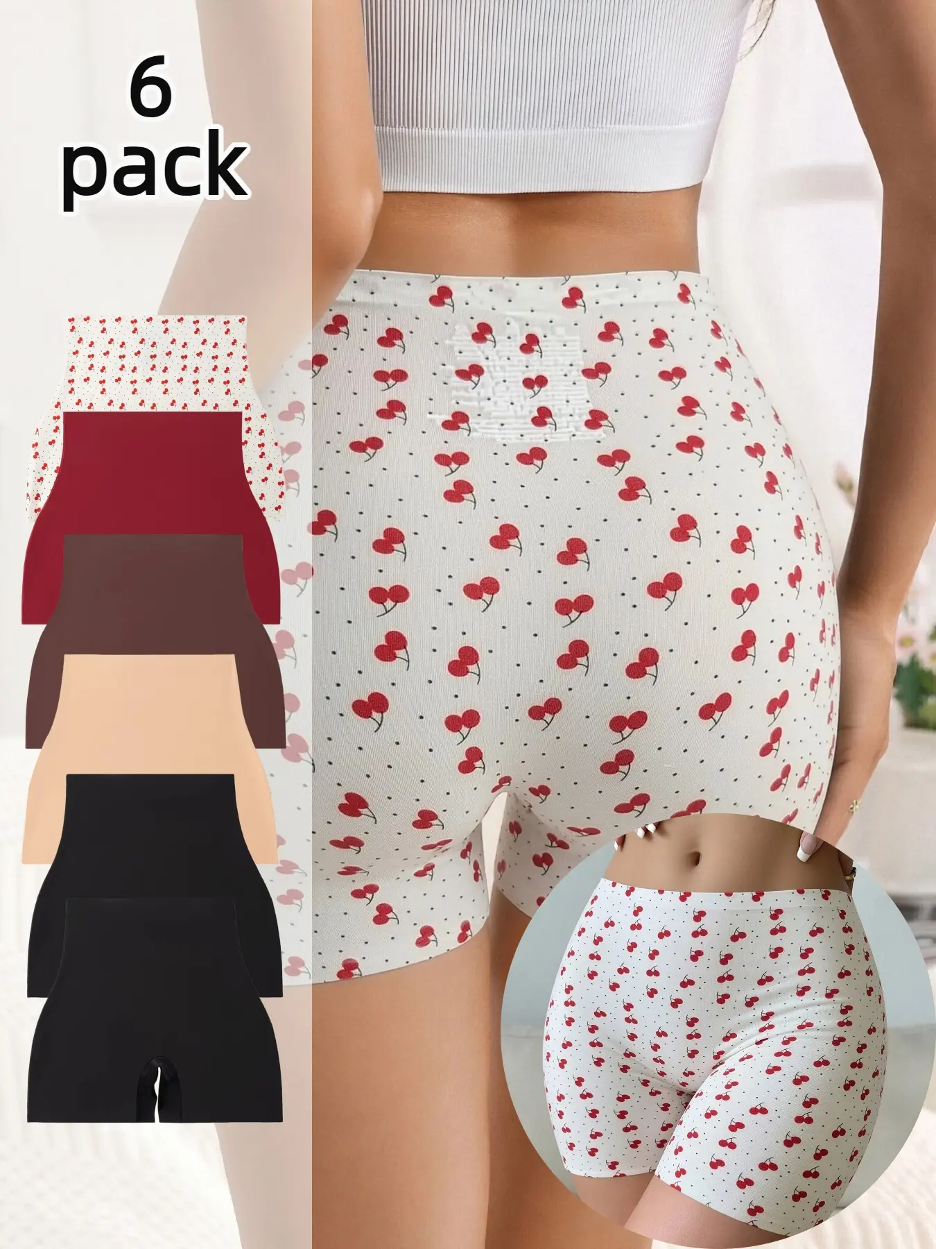Women High-Waisted Everyday Shapewear Pants, Seamless Firm Tummy Control Belly Control Butt Lifting, Comfortable Breathable Underwear, Casual Sporty Style, 6 Pcs Set