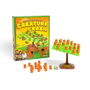 Creature Crash By Relatable, The Capybara Balancing Game, Great Kids Games and Easter Family Game Night Essentials, Includes 49 Capybaras, 1 Balancing Board, 1 Pillar Base and Die,  Easter Basket Gift