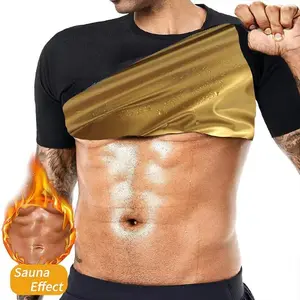 Heat Trapping Compression Shirts Men Sauna T-shirt Waist Trainer Body Shaper Fitness Shapewear Pullover Vest