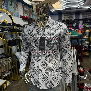 LAMASINI Men's Aztec Print Long Sleeve Shirt - Stylish & Comfortable Casual Wear