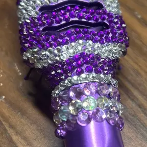 Purple bling hairbrush