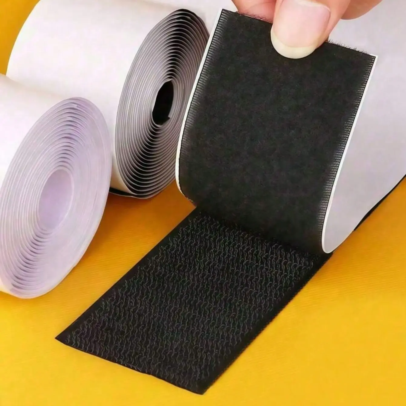 Strong Adhesive Hook & Loop Fastener Tape, Hook Loop Tapes, 2 Rolls/set, Self-Adhesive Nylon Strips for Sofa Cushions, Curtains, Car Mats, Rugs, and Colors, Strong Adhesion