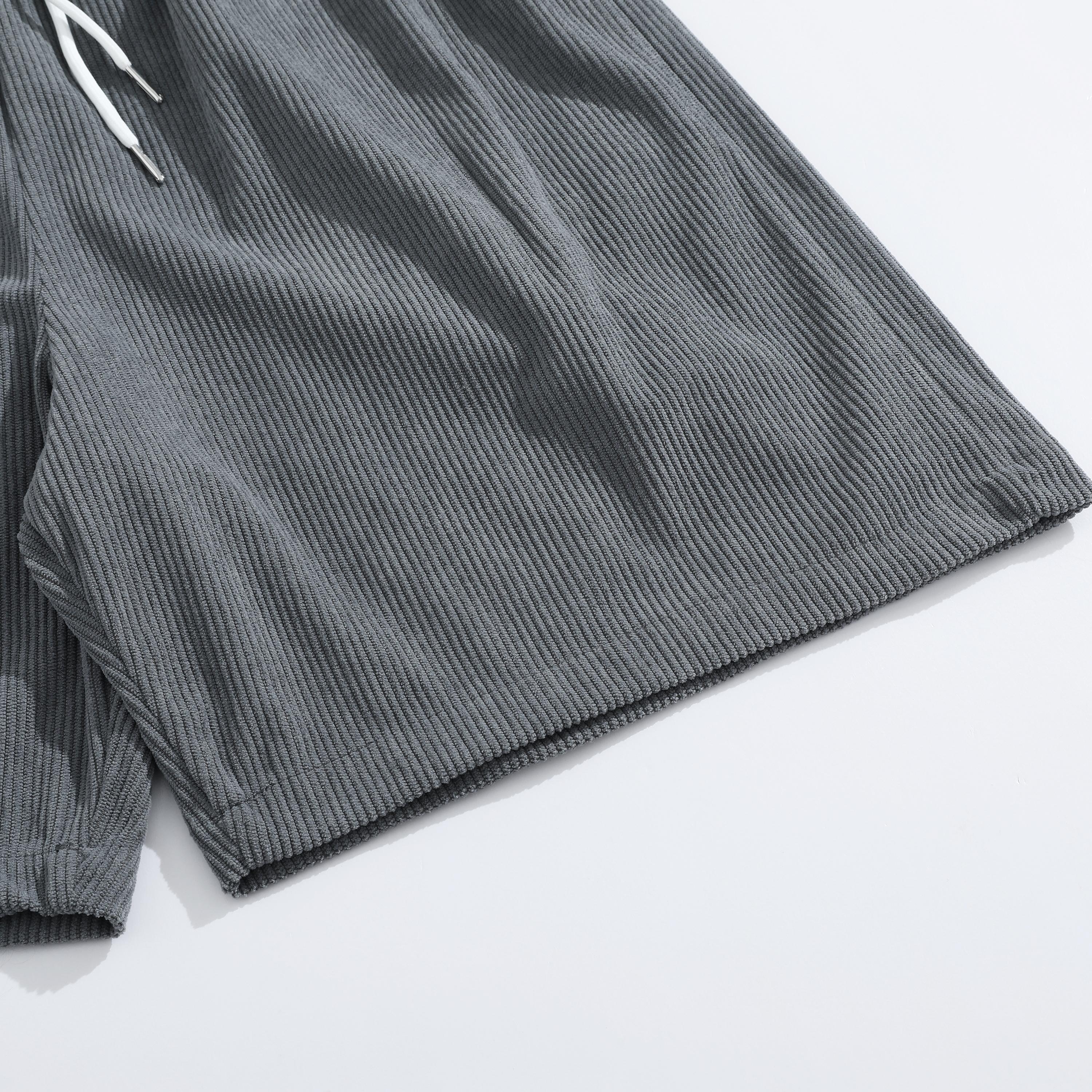 Pack of 5 men’s summer corduroy casual shorts, loose straight fit, breathable fabric