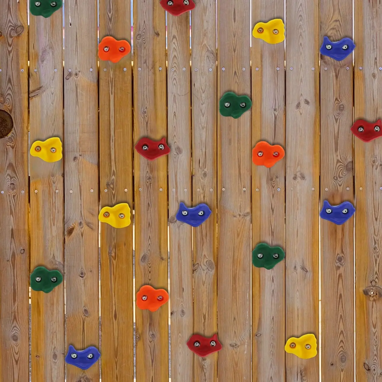 25 PCS Vibrant Polypropylene Kids' Climbing Holds Set, Unisex Board Mounted, with Mounting Screws and Hardware for DIY Indoor Play Set Use