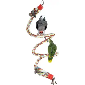 Large Parrot Climbing Rope Bungee Perch - 63 Inch Bird Toy
