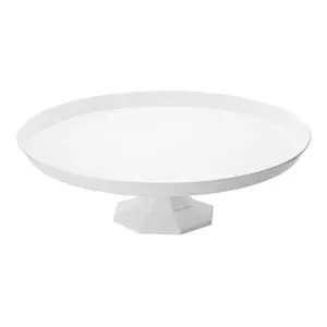 11.6" White Medium Round Plastic Cake Stands
