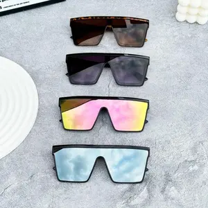 Unisex 4-Piece Punk Style Polarized Lens Sunglasses Set - Oversize Frame, European Look, Bold Shape, UV400 Protection, Trendy Shades, Stylish Glasses for Cycling, Driving