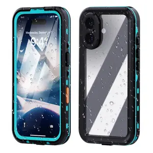 Fin IP68 Clear Waterproof Case for iPhone 16 15 14 13 12 11 Pro Max Plus XR XS X Dustproof Shockproof Diving Underwater Cases