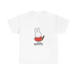 Spliffy shirt, 100% heavyweight cotton, graphic tee, Miffy