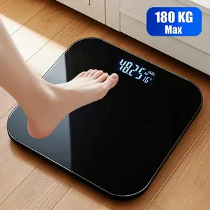 Conridel Electronic Digital Bathroom Scale, Body Weight Scale, High Precision LCD Display, Thin Design, Max Weight 180 Kg/400 Lb, Home Use, Bathrooms, Living Room, Bedroom