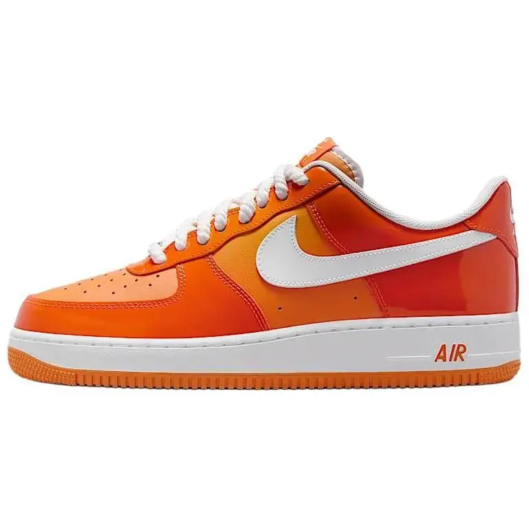 NIKE Air Force 1 '07 LV8 Men's Sports Shoes, Safety Orange Low-Top Patent Leather Sneakers for Street Style and All-Day Comfort, Fashionable Sports Shoes