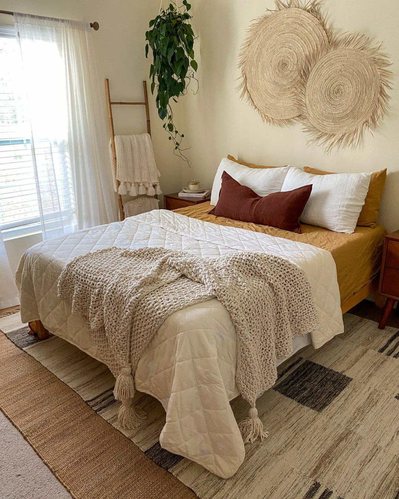 Diamond-Stitched Organic Cotton Percale Quilt Blanket