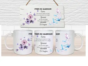 Spanish Family Coffee Mug Set 11oz Regalos Familia Mug Collection Mom Abuela Hija Nuera Ceramic Floral Cups Emotional Gift Watercolor Butterflies Inspirational Latino Family Coffee Tea Mug Set Spanish Quote Design Heartfelt Dedication Gifts