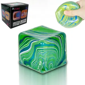 Nice Cube Green 2.16in Wonder Waves Texture  Berg Teenie Fidget Toy Stress Relief Toy-Fun & Relaxing for Kids and Adults(Green)