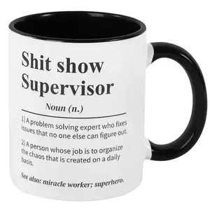 Sh*T Show Supervisor Mug, Gift for Boss, Team Manager Gift, Director Gift, Boss Appreciation Gift, 11oz Ceramic Coffee Mug, Summer and Winter Beverage Container, Home Kitchen Supplies Drinkware Cup Tumbler iced coffee cups matcha kit set