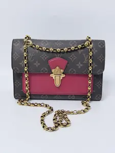Pre-owned Louis Vuitton Monogram Canvas & Leather Crossbody Bags Vavin Monogram Pink Leather Chain Crossbody Bag JA461LV