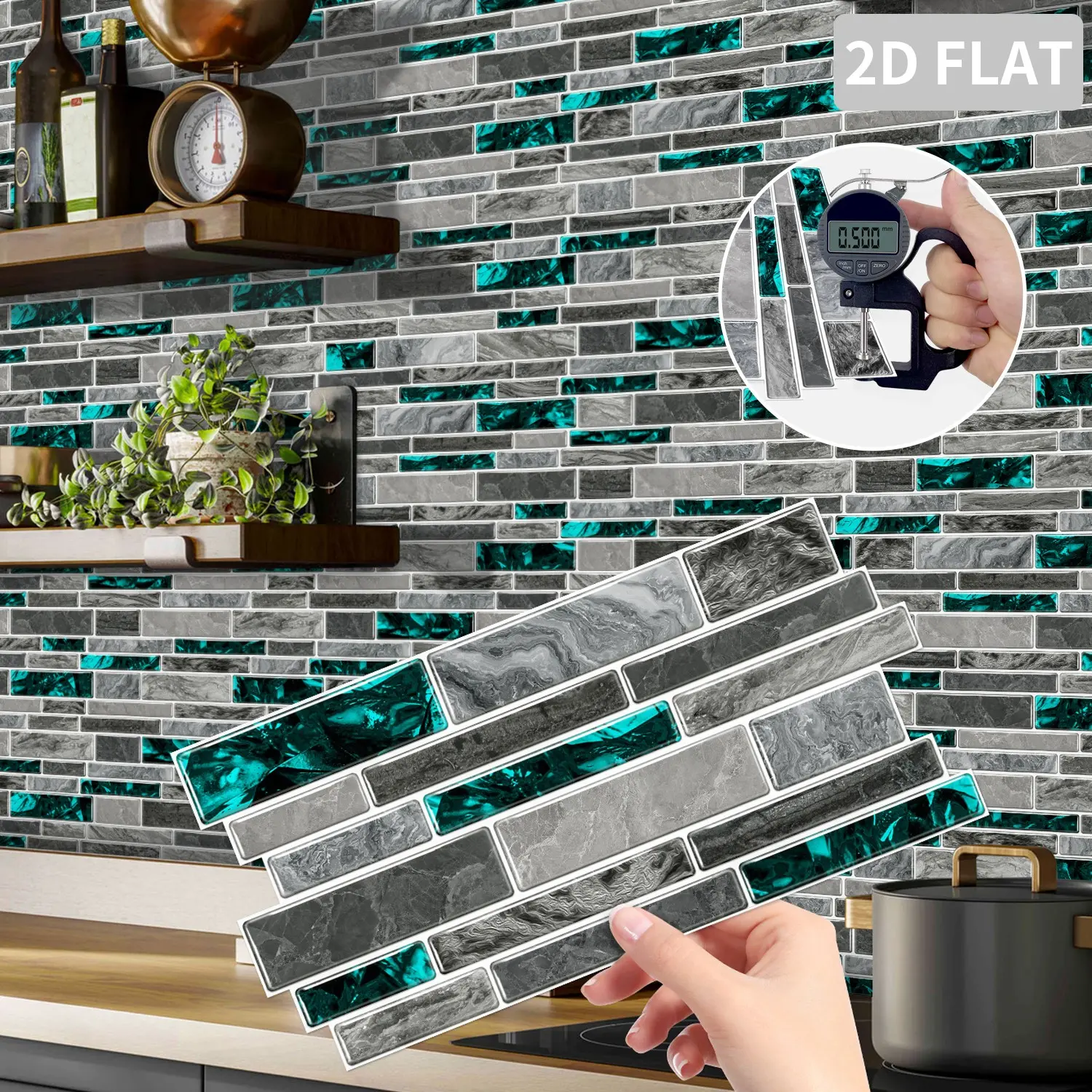 (12pcs/24pcs/48pcs) Peel and Stick Splashback Tile Stickers, Artificial Marble Waterproof Oil-proof Wallpaper, Suitable for Kitchen, Bathroom, Wall Decoration, Home Decor, 12cm x 24.6cm