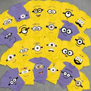 [FREESHIP] Personalised Minion Family Team Group Shirt, Cute Minion Couple Shirt, Couple Minion Tee, Y2K Streetwear T-Shirt, Unisex Crew Neck, Vintage Hip-Hop Sports Graphic, Casual Cotton Fit