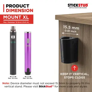 StickStud Mount XL, Adhesive Vertical Holder for Pen Shaped Devices