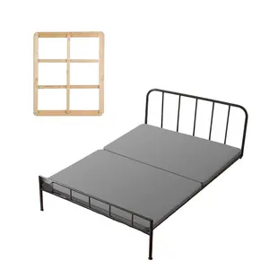 Full-Size Bunkie Board, 1.5-Inch Bed Slats Wrapped with 200D Oxford Cloth, Wooden Mattress Support for Full-Size Bed, Easy Assembly Under Mattress Foundation, Durable Construction, 2-Piece Gray Set