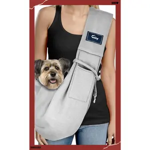 CUBY Dog and Cat Sling Carrier - Hands Free Reversible Pet Papoose Bag - Soft Pouch and Tote Design - Suitable for Puppy, Small Dogs Cats Outdoor (Classic Grey) (Costume Sets)