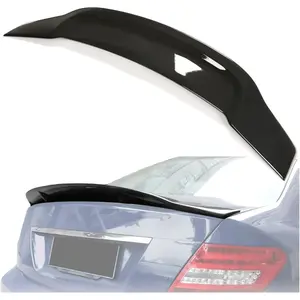 Rear Trunk Duckbill Spoiler Compatible with 2008-2014 Mercedes Benz W204 C-Class & C63 All 4-Door Sedan Models Tail Wing Trunk Lid Wing Painted ABS Gloss Black Plastic