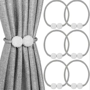 Magnetic Curtain Tiebacks, 6-Pack Holder Clips for Home & Office Windows, Easy-Install Decorative Curtain Accessories, Interior Decoration Accessories, Window Decorations Supplies
