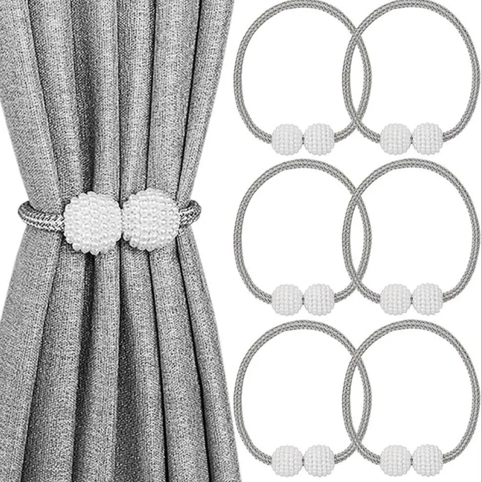 Magnetic Curtain Tiebacks, 6-Pack Holder Clips for Home & Office Windows, Easy-Install Decorative Curtain Accessories, Curtain Tie Backs For Curtains, Interior Decoration Accessories, Window Decorations Supplies