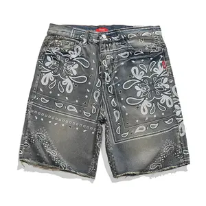 Bleached Bandana Denim Shorts