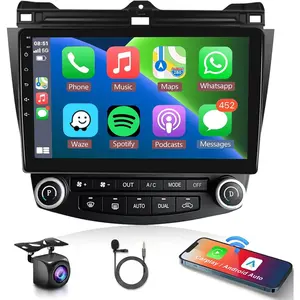 Rimoody for Honda Accord 7th 2003-2007 Android Car Radio Stereo with Wireless Carplay/Android Auto 10.1" Touchscreen WiFi GPS Navigation Backup Camera DSP Bluetooth FM/RDS SWC 2G+64G