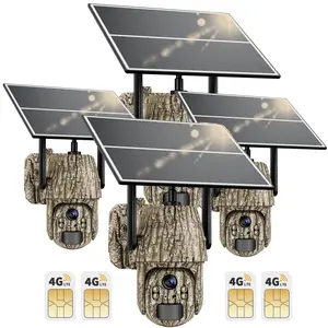 4th Generation LTE Cellular Trail Camera with Solar Charging Panel, Live Video Recording, SIM Card Included, 2-Second Motion Activation, 2K Color Night Vision, IPX65 Waterproofing for Outdoor and Hunting Survival Kits (Subscription Required)