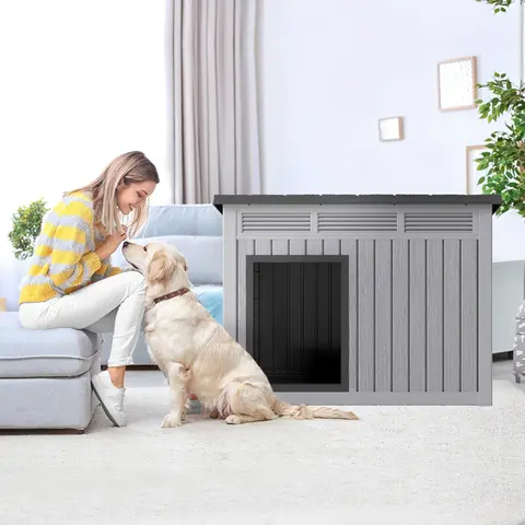 Bifanuo Sturdy Weather-Ready Frame Dog Enclosure - Polypropylene (PP) Plastic, Waterproof, All Seasons, for Small-Medium Pets, Indoor-Outdoor Use, 10-20 Minutes Quick Assemble, Easy to Clean, Roof Venting