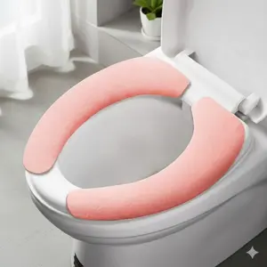 Waterproof Anti-Slip Toilet Seat Cover Extra Thick Warm Comfort Adhesive Installation Bathroom Mat Anti-Bacterial Washable Easy Clean for Toilet Toilet Seat Protector