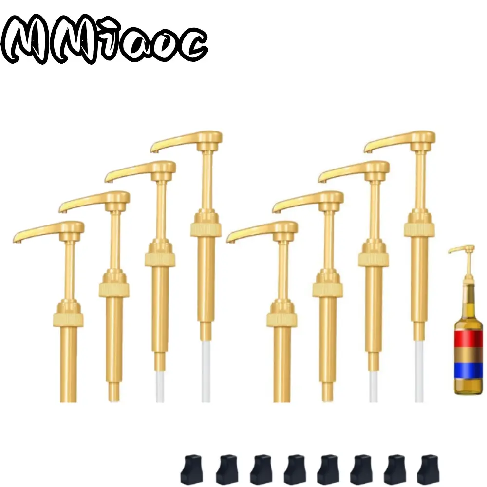 8 Pcs Coffee Syrup Pumps with 8 lid, Syrup Pump Dispenser for 750ml / 25.4oz Davinci and Skinny Syrup Bottles (Gold), Syrup Pump Dispenser for Kitchen Dining Coffee Bar tiktokshopbacktoschool
