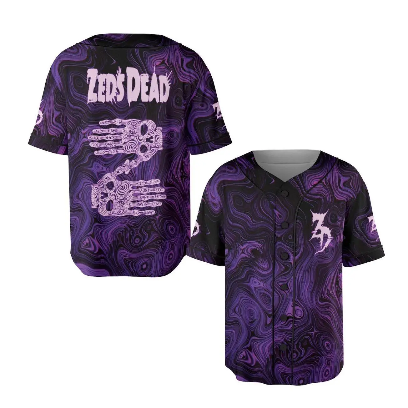 Zeds Dead Baseball Jersey, Skeleton Hands Rave Shirt, Bass Festival Outfit
