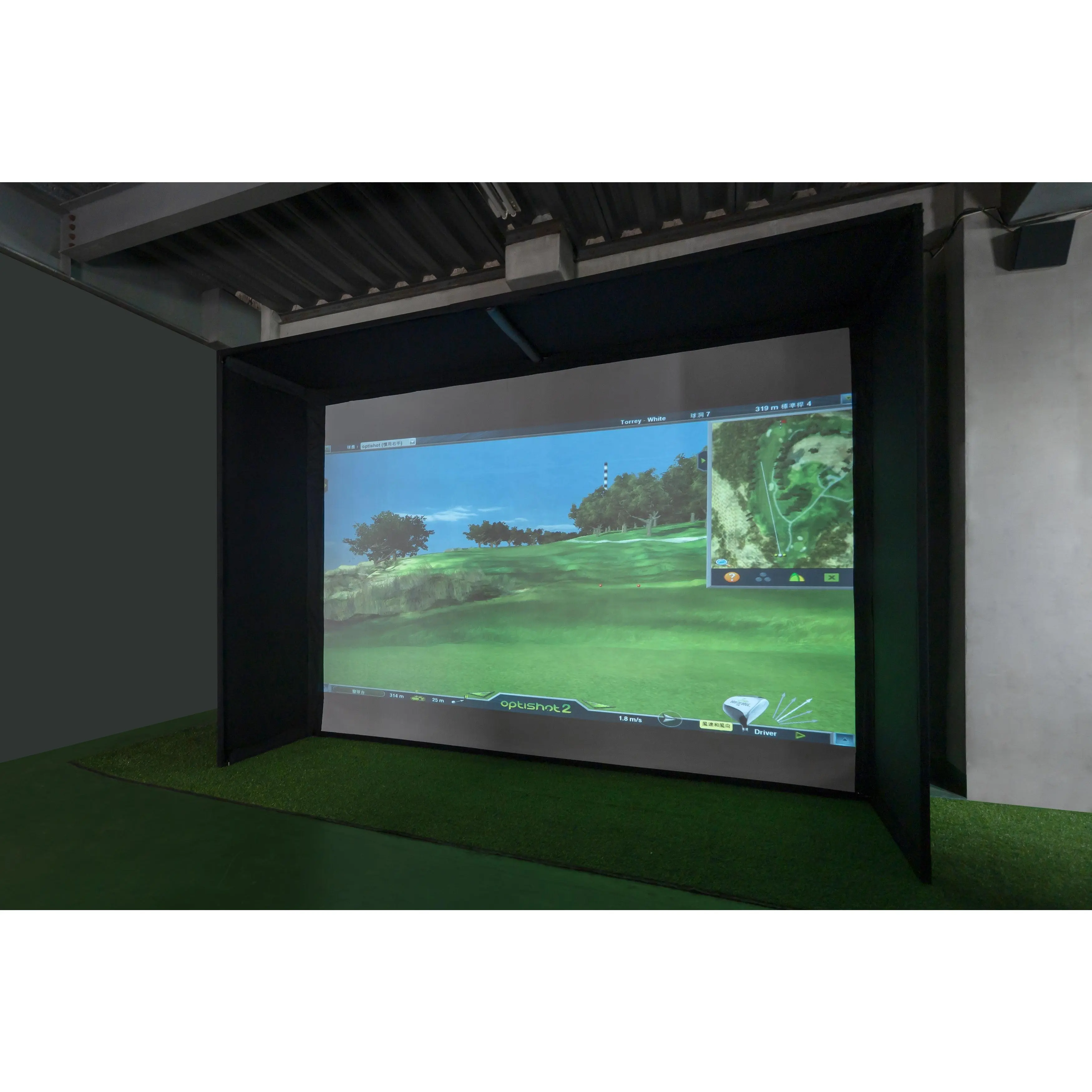 Elite Screen GolfSim Bay Series Complete Golf Simulator Screen & Enclosure System with Premium Projection Screen and Impact-Resistant Design for Professional Installations