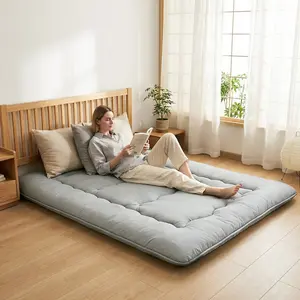 Memory Foam Foldable Floor Mattress - 3-Layer Tatami Style Sleeping Pad with Storage Bag for Guest Bed Camping