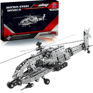 567pcs Metal Self-Assembly Helicopter Building Toy, Stem Construction Set, DIY Engineering Model, Suitable for Kids Aged 8+, Enhances Hand-Eye Coordination, Stem Education Game