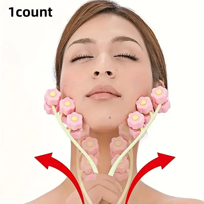 Face Massage Roller for Relaxation, Slimming Jawline and Chin, Jawline Shaper, Defined Jawline Shaper, Jawline Contour Tool, V Face Lifting, Firming Neck Roller, Suitable for Facial, Arm, and Leg Relaxation, Plastic, Beauty Tools